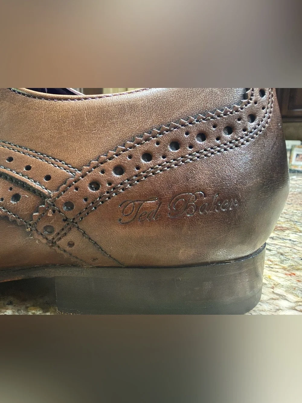Ted Baker Hann 2 Brown Leather Wingtip Oxfords
